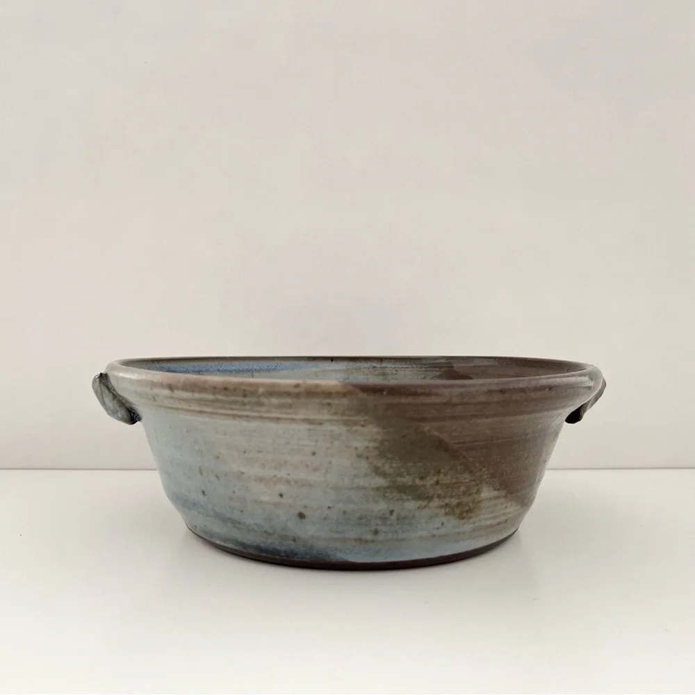 Vintage John Graves Handmade Studio Pottery Apple Baker Baking Dish Bowl Signed